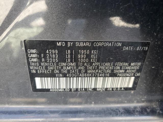 VIN 4S3GTAB66K3754616 2019 Subaru Impreza no.12