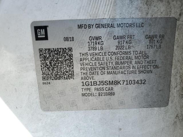 2019 CHEVROLET CRUZE - 1G1BJ5SM8K7103432