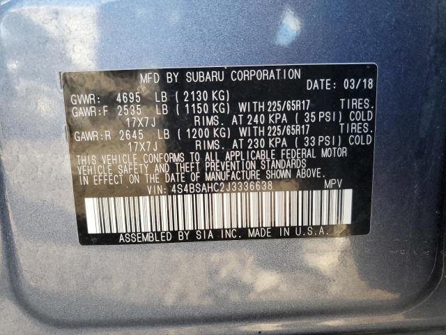 2018 SUBARU OUTBACK 2. - 4S4BSAHC2J3336638