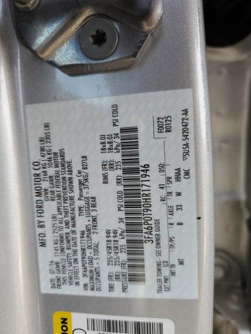 VIN 3FA6P0T90HR171946 2017 Ford Fusion, SE no.12