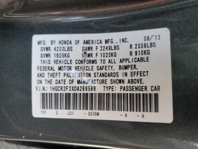 VIN 1HGCR2F3XDA269589 2013 Honda Accord, LX no.13