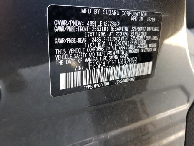 2020 SUBARU FORESTER JF2SKADC6LH492893