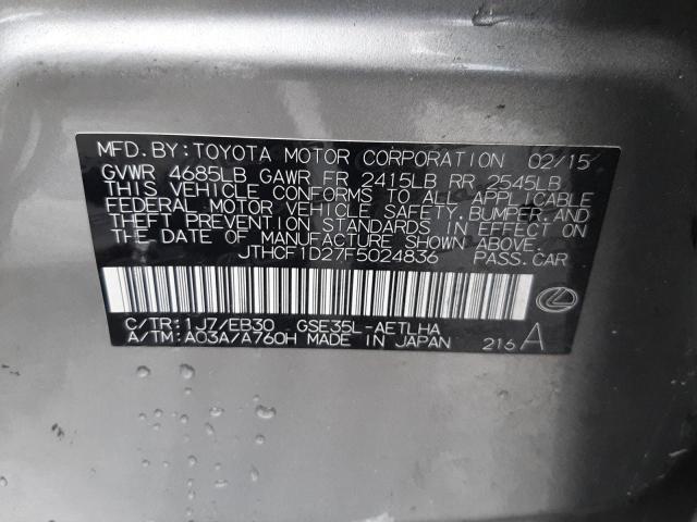2015 LEXUS IS 250 - JTHCF1D27F5024836