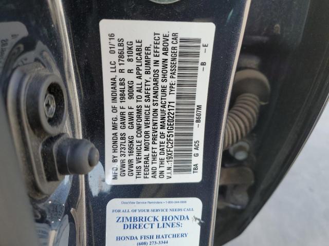 2016 HONDA CIVIC LX - 19XFC2F51GE022171