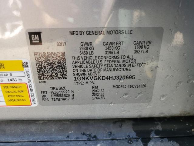 2017 CHEVROLET TRAVERSE L - 1GNKVGKD4HJ320695