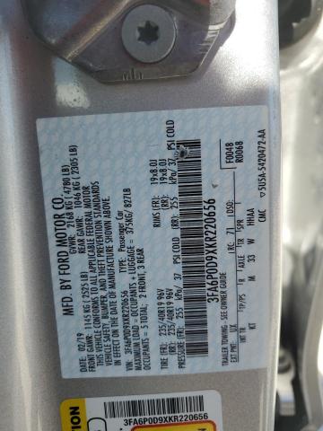 2019 FORD FUSION TIT - 3FA6P0D9XKR220656