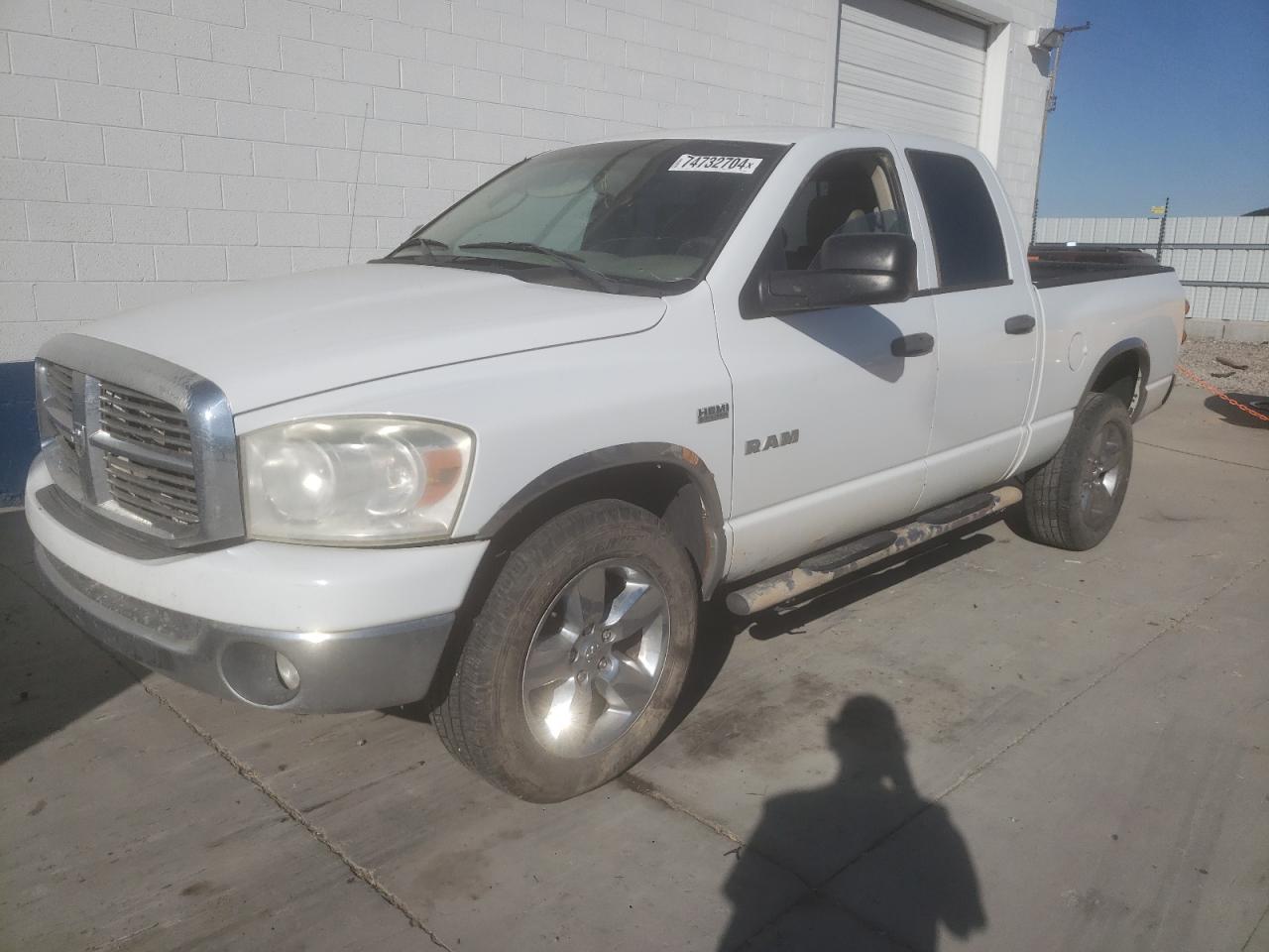 DODGE RAM 1500 S 2008 white crew pic gas 1D7HU18218S599158 photo #1