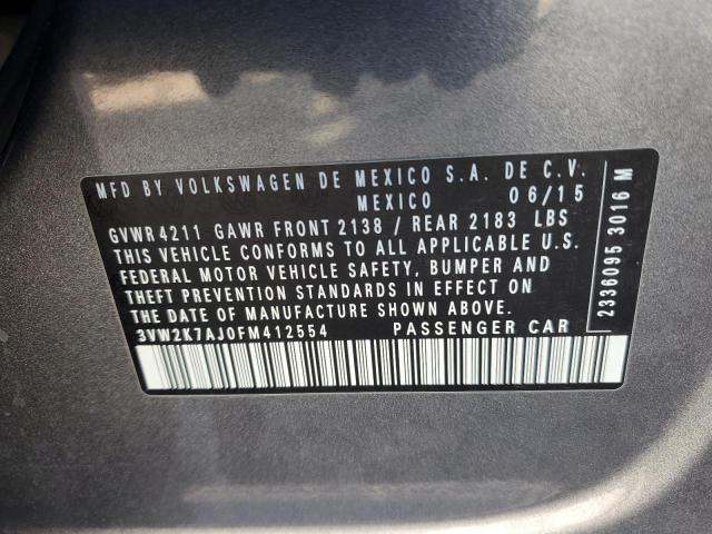 2015 VOLKSWAGEN JETTA BASE - 3VW2K7AJ0FM412554