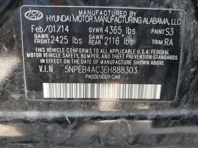 VIN 5NPEB4AC3EH888303 2014 Hyundai Sonata, Gls no.12