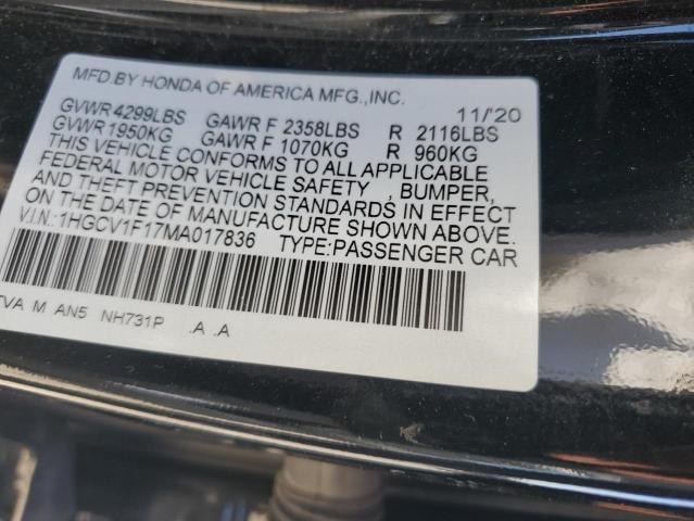 2021 HONDA ACCORD LX - 1HGCV1F17MA017836