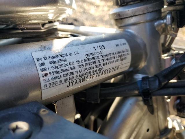 2005 YAMAHA FZS10 JYARN07E75A010709