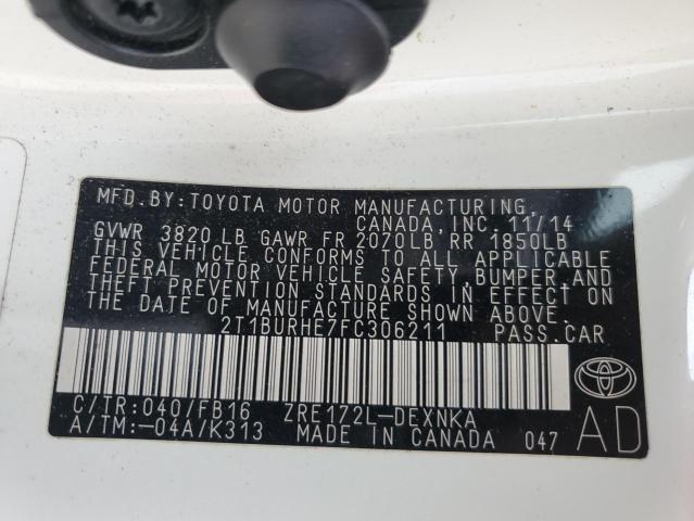 2015 TOYOTA COROLLA L - 2T1BURHE7FC306211