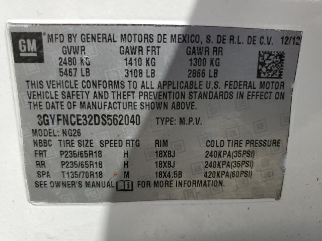 VIN 3GYFNCE32DS562040 2013 Cadillac SRX, Luxury Col... no.12