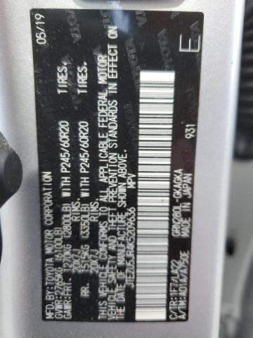 2019 TOYOTA 4RUNNER SR - JTEZU5JR4K5209636