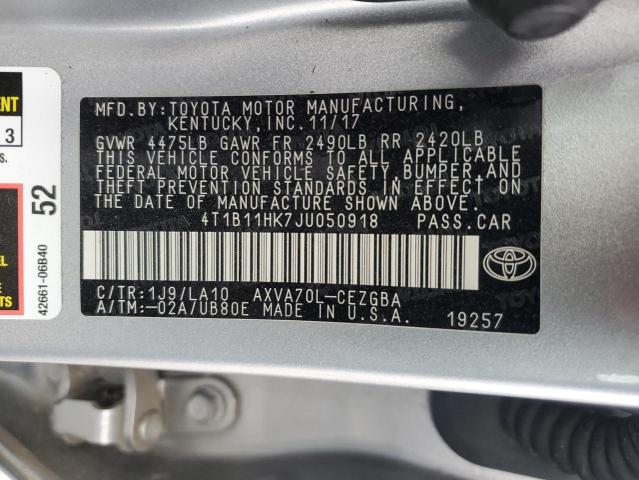 VIN 4T1B11HK7JU050918 2018 Toyota Camry, L no.13