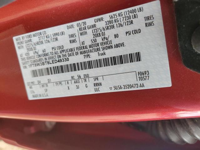 2020 FORD F350 SUPER - 1FT8W3BT8LED49330