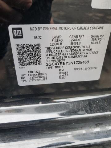2022 CHEVROLET SILVERADO - 2GC4YREY3N1229460