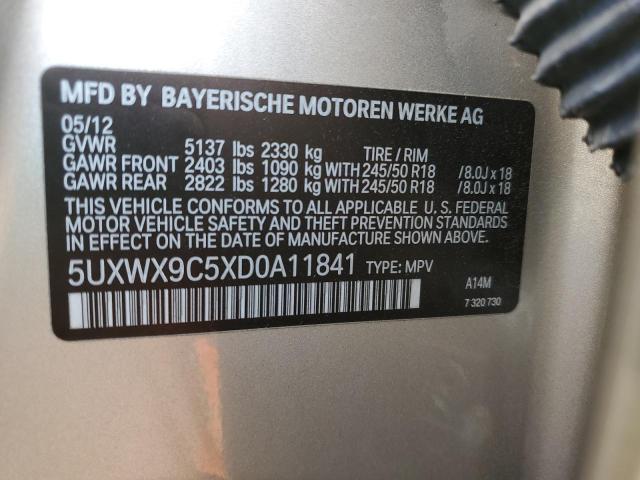 VIN 5UXWX9C5XD0A11841 2013 BMW X3, Xdrive28I no.13