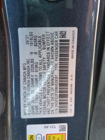 VIN 2HGFE2F26NH529361 2022 Honda Civic, LX no.13