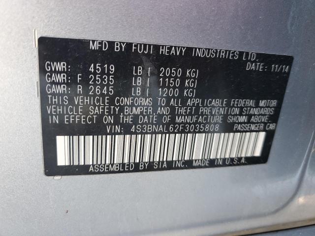 2015 SUBARU LEGACY 2.5 - 4S3BNAL62F3035808