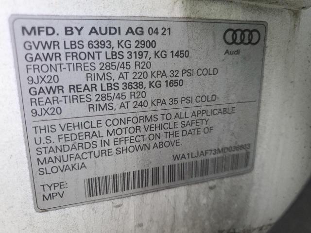 2021 AUDI Q7 PREMIUM - WA1LJAF73MD036603