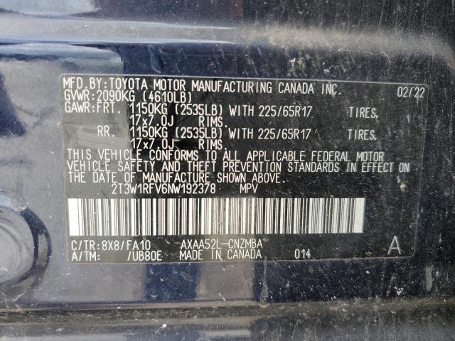 VIN 2T3W1RFV6NW192378 2022 Toyota RAV4, Xle no.14