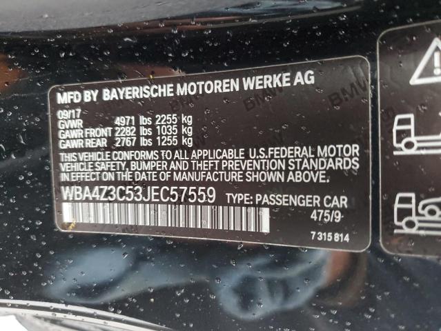 VIN WBA4Z3C53JEC57559 2018 BMW 4 Series, 430XI no.12