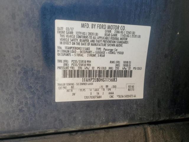 2017 FORD TAURUS SEL - 1FAHP2E80HG115683