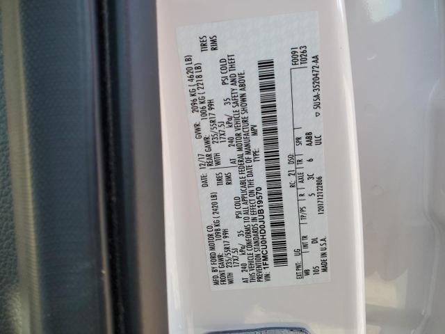 2018 FORD ESCAPE SEL - 1FMCU0HD0JUB19570