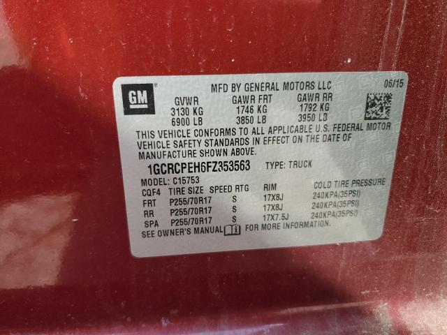 2015 CHEVROLET SILVERADO - 1GCRCPEH6FZ353563
