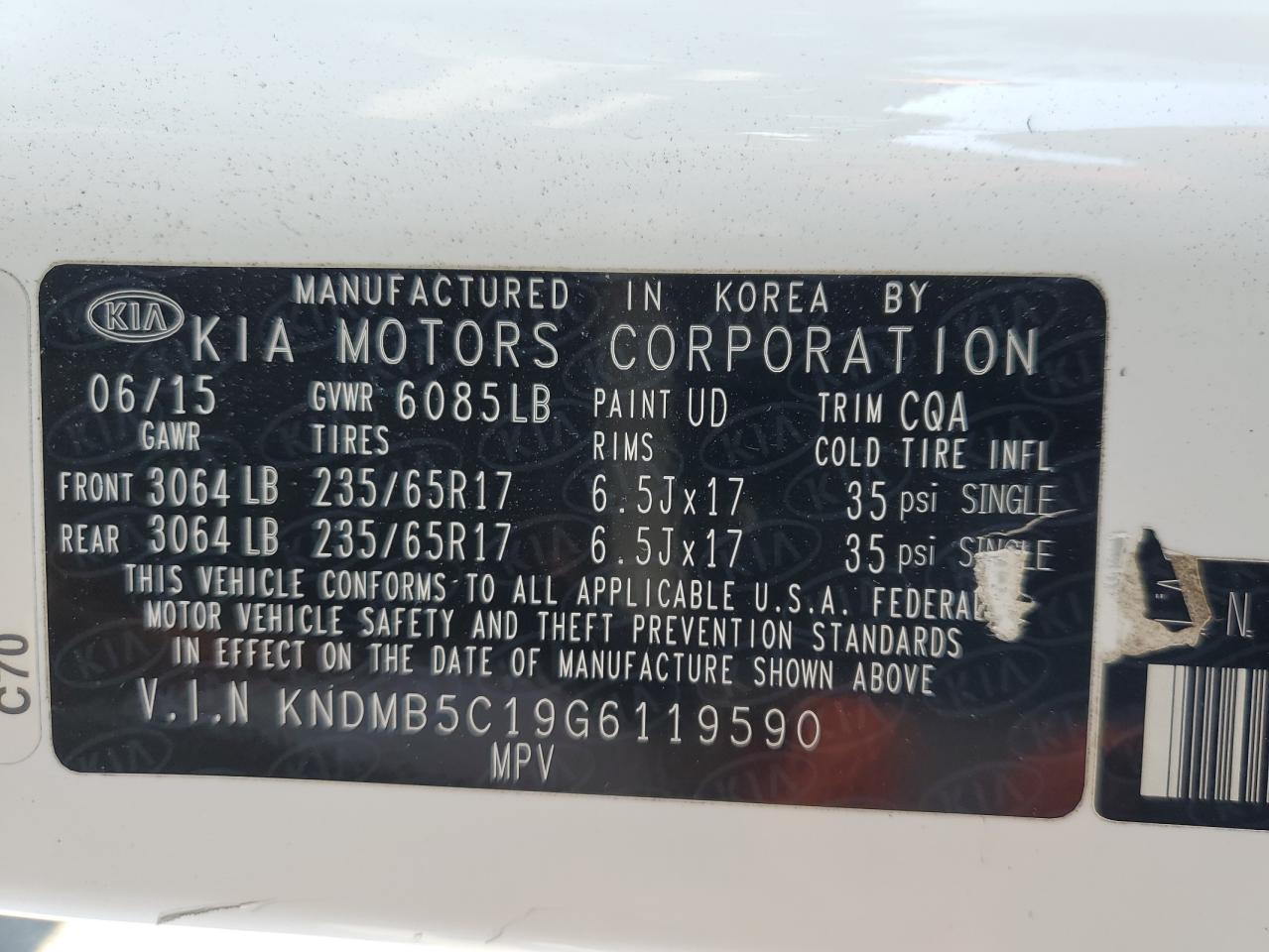 Lot #2976654575 2016 KIA SEDONA LX