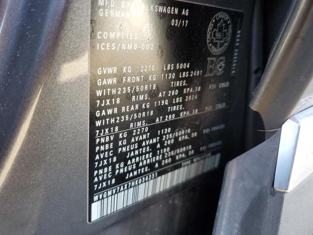 2017 VOLKSWAGEN TIGUAN COM WVGMV7AX7HK034231