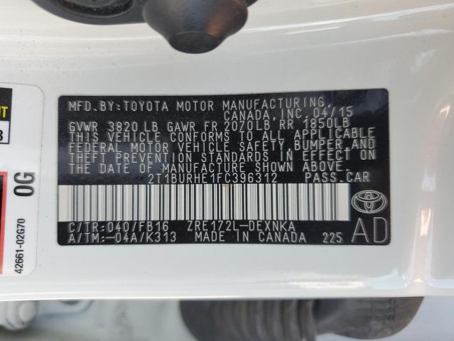 VIN 2T1BURHE1FC396312 2015 Toyota Corolla, L no.13