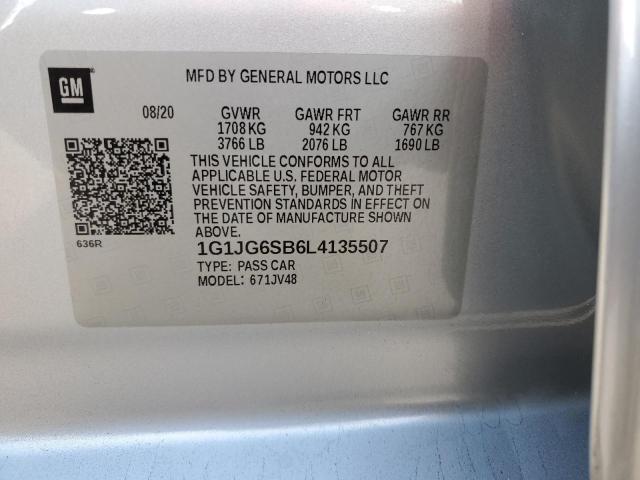 VIN 1G1JG6SB6L4135507 2020 Chevrolet Sonic no.13