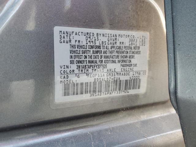 VIN 3N1AB7APXFY337926 2015 Nissan Sentra, S no.13