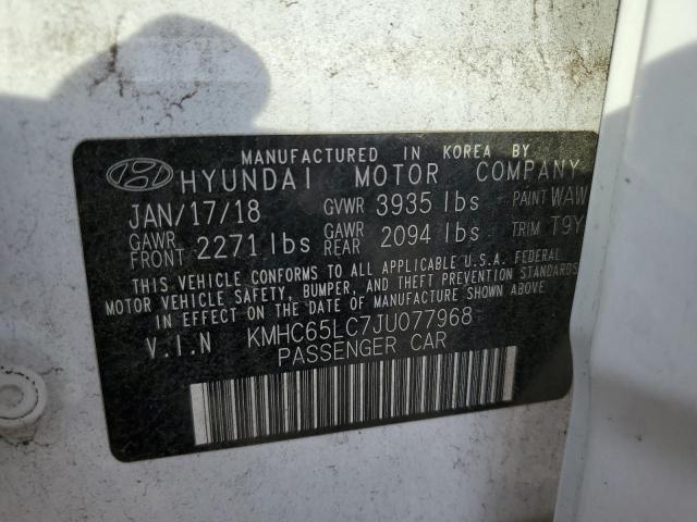 2018 HYUNDAI IONIQ BLUE - KMHC65LC7JU077968