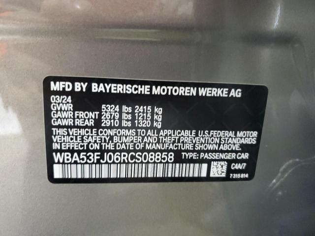 VIN WBA53FJ06RCS08858 2024 BMW 5 Series, 530 XI no.12