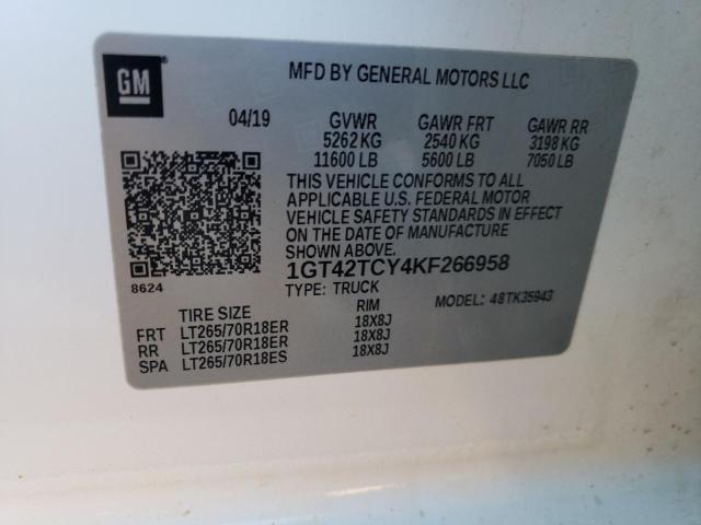 2019 GMC SIERRA K35 - 1GT42TCY4KF266958