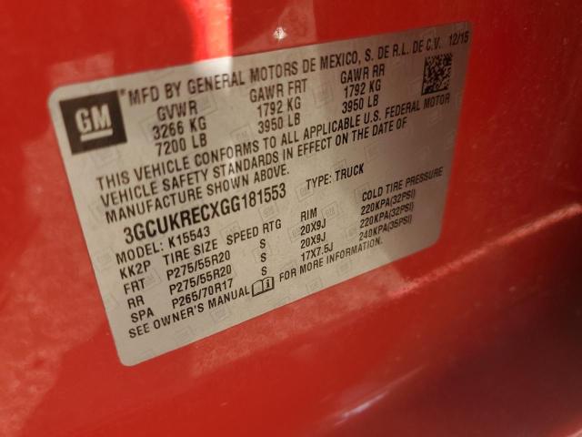 VIN 3GCUKRECXGG181553 2016 CHEVROLET ALL MODELS no.12