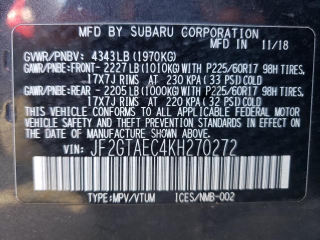 2019 SUBARU CROSSTREK - JF2GTAEC4KH270272