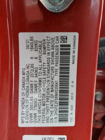 2022 HONDA CIVIC SPOR - 2HGFE2F56NH535641