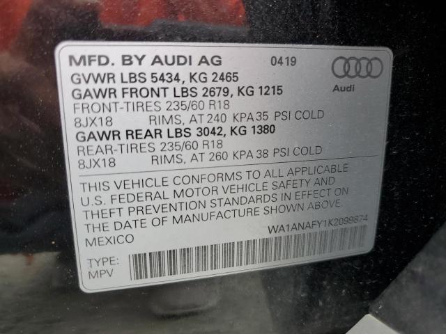 2019 AUDI Q5 PREMIUM - WA1ANAFY1K2099874