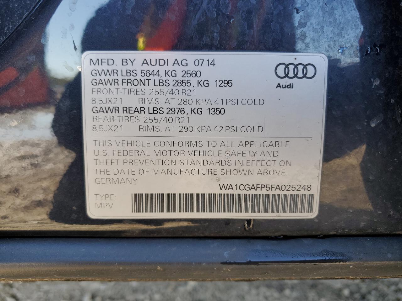 Lot #2962645839 2015 AUDI SQ5 PREMIU