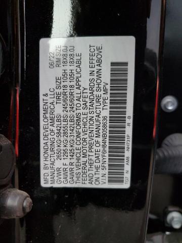 2022 HONDA PILOT TRAI 5FNYF6H84NB058636