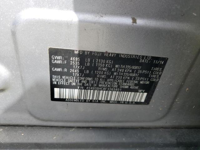 VIN 4S4BSBHC8F3265801 2015 Subaru Outback, 2.5I Pre... no.14