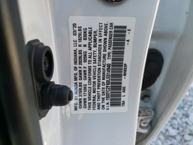 2020 HONDA CIVIC LX - 19XFC2F60LE014940