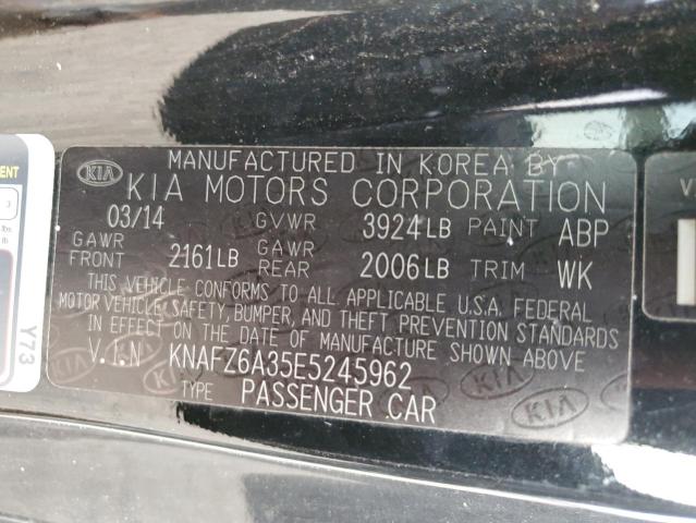 VIN KNAFZ6A35E5245962 2014 KIA Forte, SX no.12