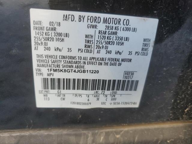 2018 FORD EXPLORER S 1FM5K8GT4JGB11220
