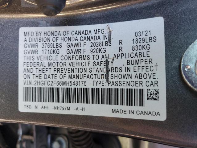 2021 HONDA CIVIC LX - 2HGFC2F66MH548175