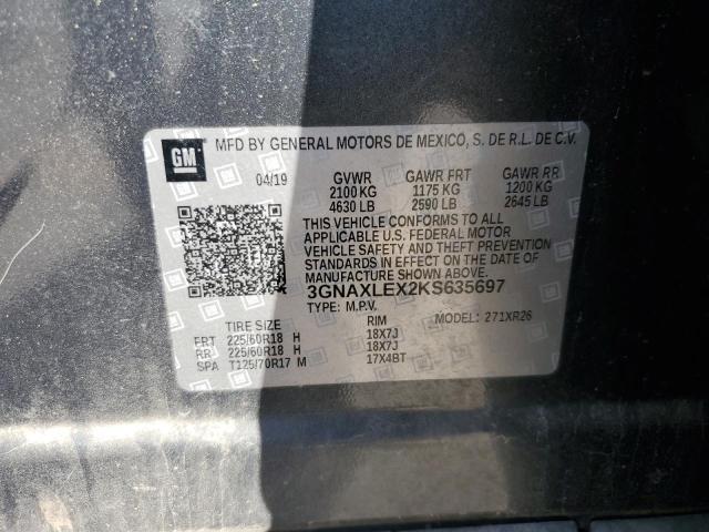2019 CHEVROLET EQUINOX LT - 3GNAXLEX2KS635697